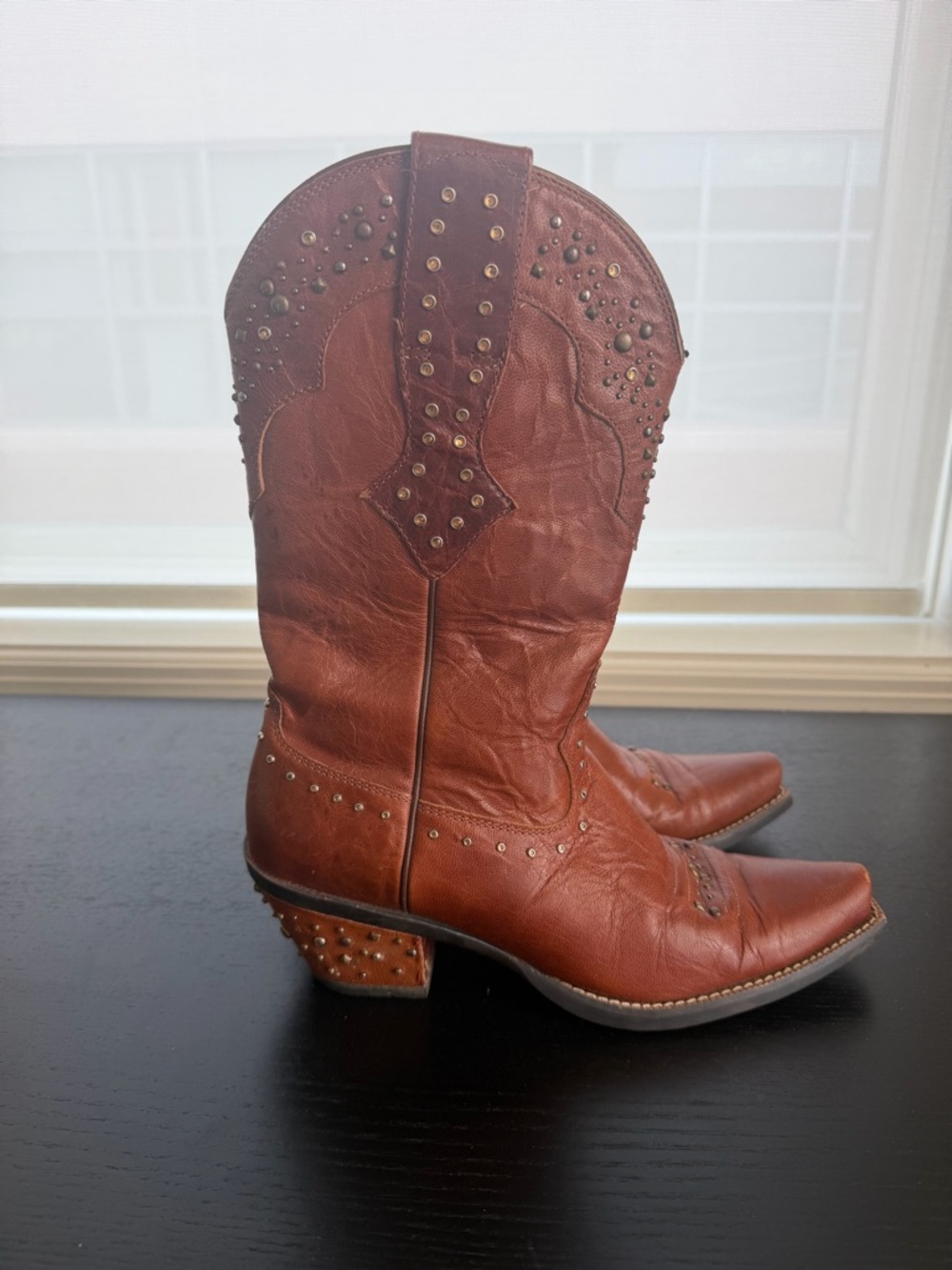 Ariat Brown Studded Western Heeled Boots 10012913 - Picture 6 of 11